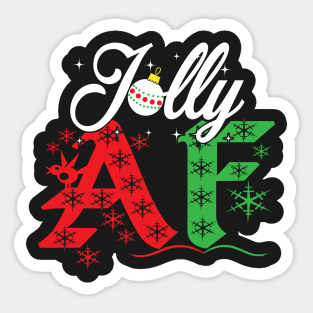 Jolly AF Merry Christmas Shirt Sticker